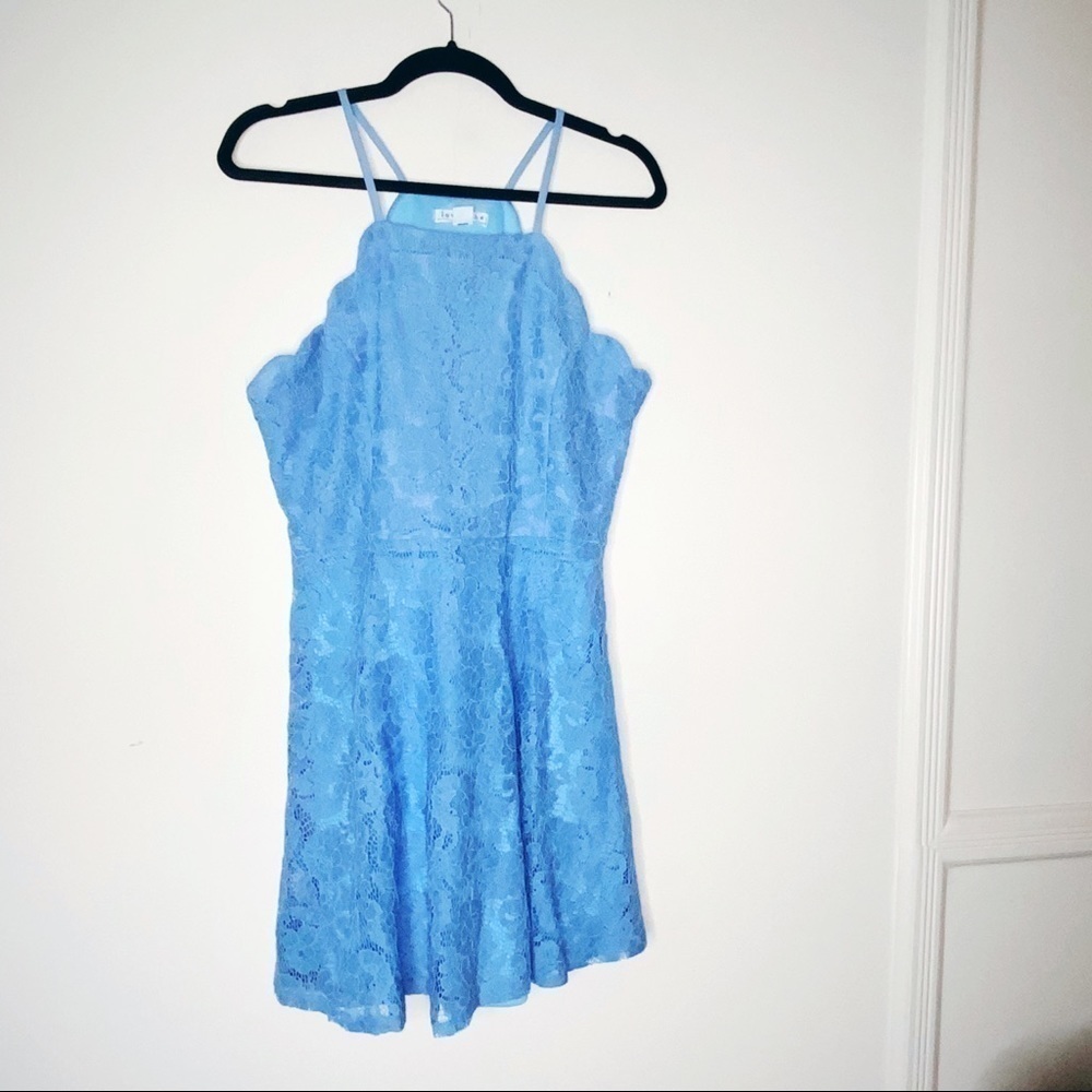 Love Riche blue lace dress with halter straps - Picture 5 of 6